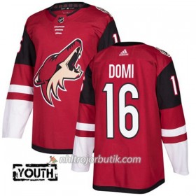 Barn Ishockey Arizona Coyotes Tröja Max Domi 16 Adidas 2017-2018 Vinröd Authentic